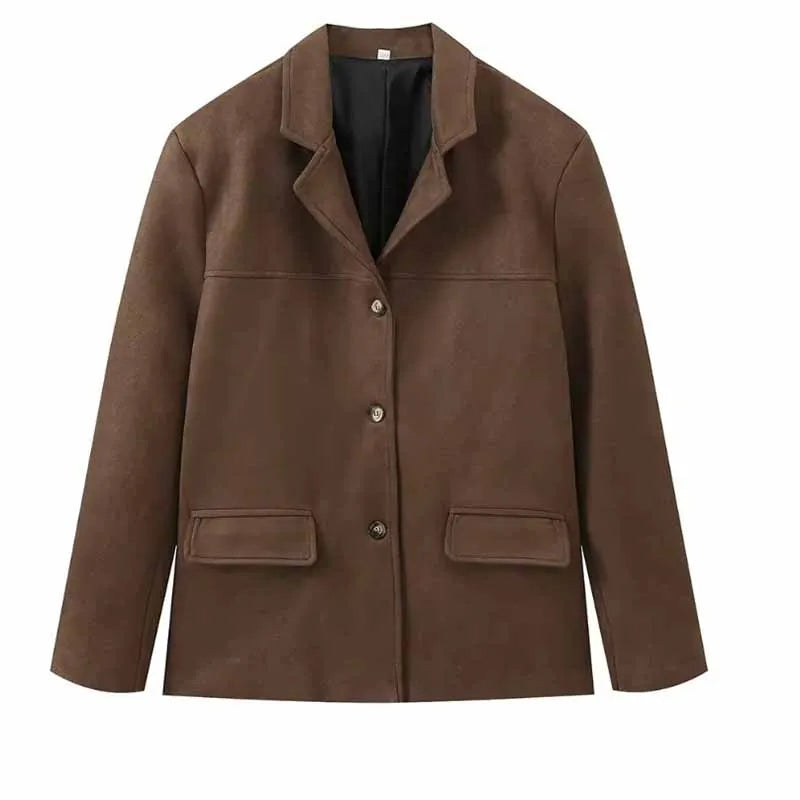 Street-Wave Eleanor Vintage Suede Blazer For Unisex Everyday Comfort