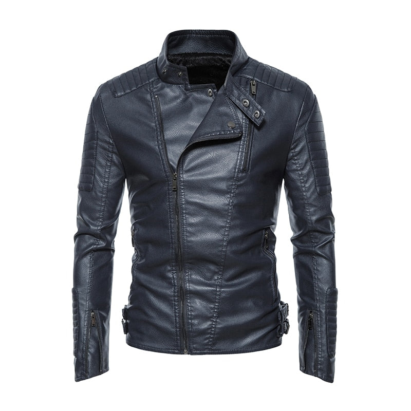 Street Wave Leather Jacket Ryan Storm Waterproof Biker Style For Men Adventure Ready