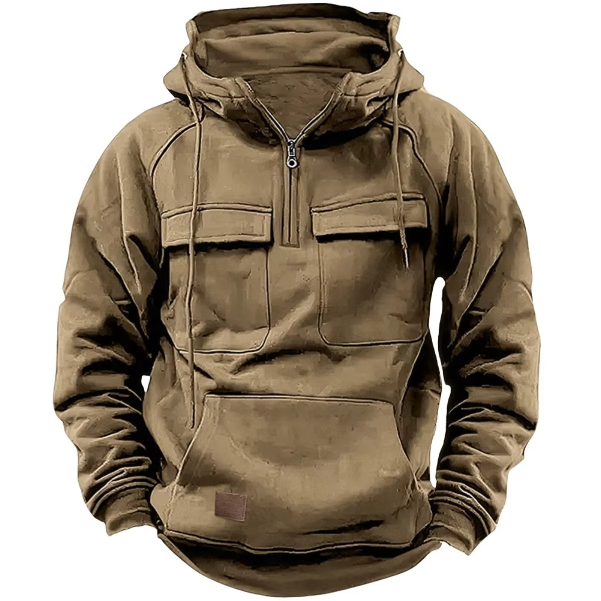 Street-Wave Men's Thick Hooded Sweatshirt With Multiple Pockets For Outdoor Warmth And Everyday Wear