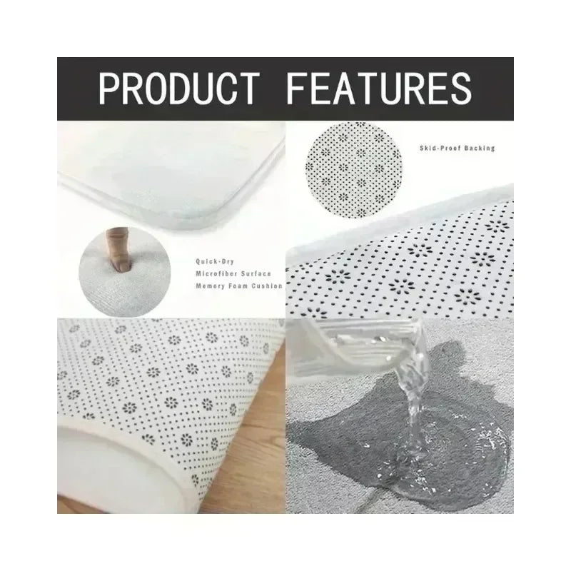 Retro Floral Area Rug Machine Washable Non Slip for Bedroom Decor Eprolo