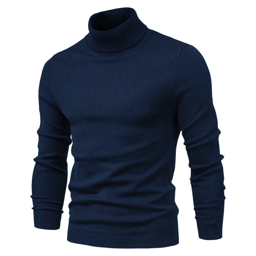 Street Wave Prestige Rollneck Sweater For Men Warm Ribbed Knit Cozy Everyday Wear