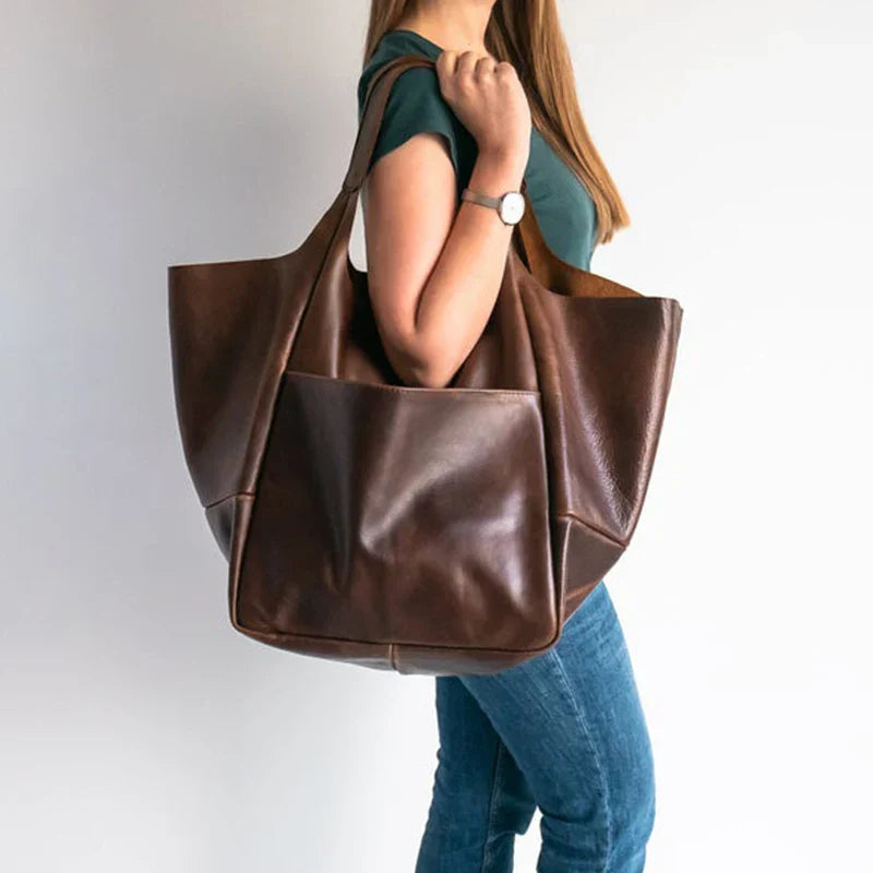Street-Wave Arlo Rove Carryall Tote Bag - Supremely Spacious Leather Tote With Deep Side Pockets