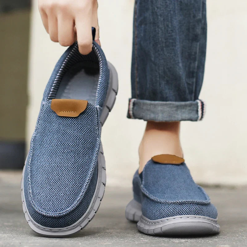 PrimeWalk Men's Slip-On Shoes By Street-Wave, Breathable Canvas For Everyday Comfort