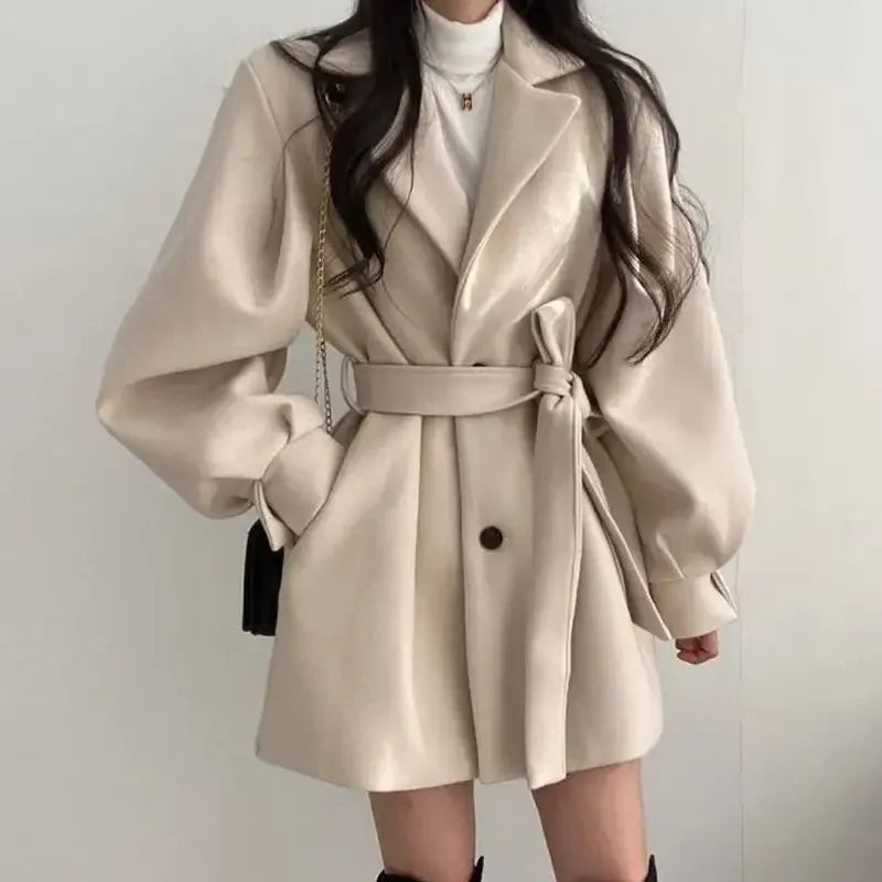 Street-wave Tailored Trench Coat For Women Elegant, Figure-Flattering Belted Silhouette