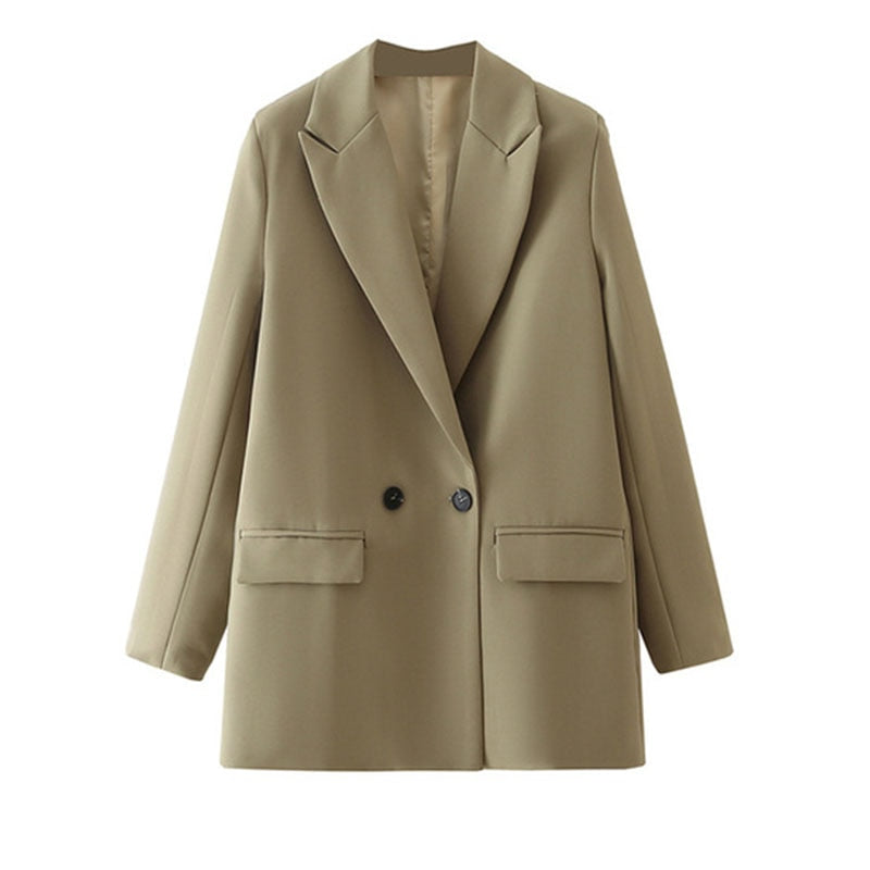 Street-Wave Vintage Blazer For Women Blue Tailored Fit With Bold Color Statement And Versatility