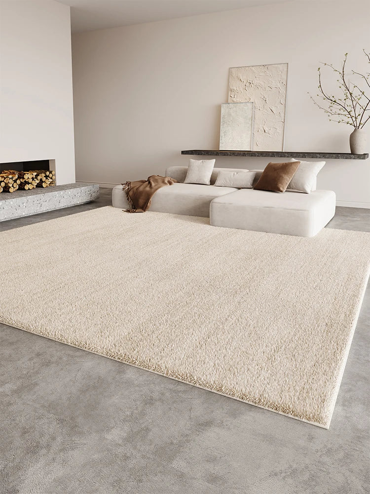 Eprolo Cream Fluffy Cloakroom Rug Non Slip Plush Homeowners