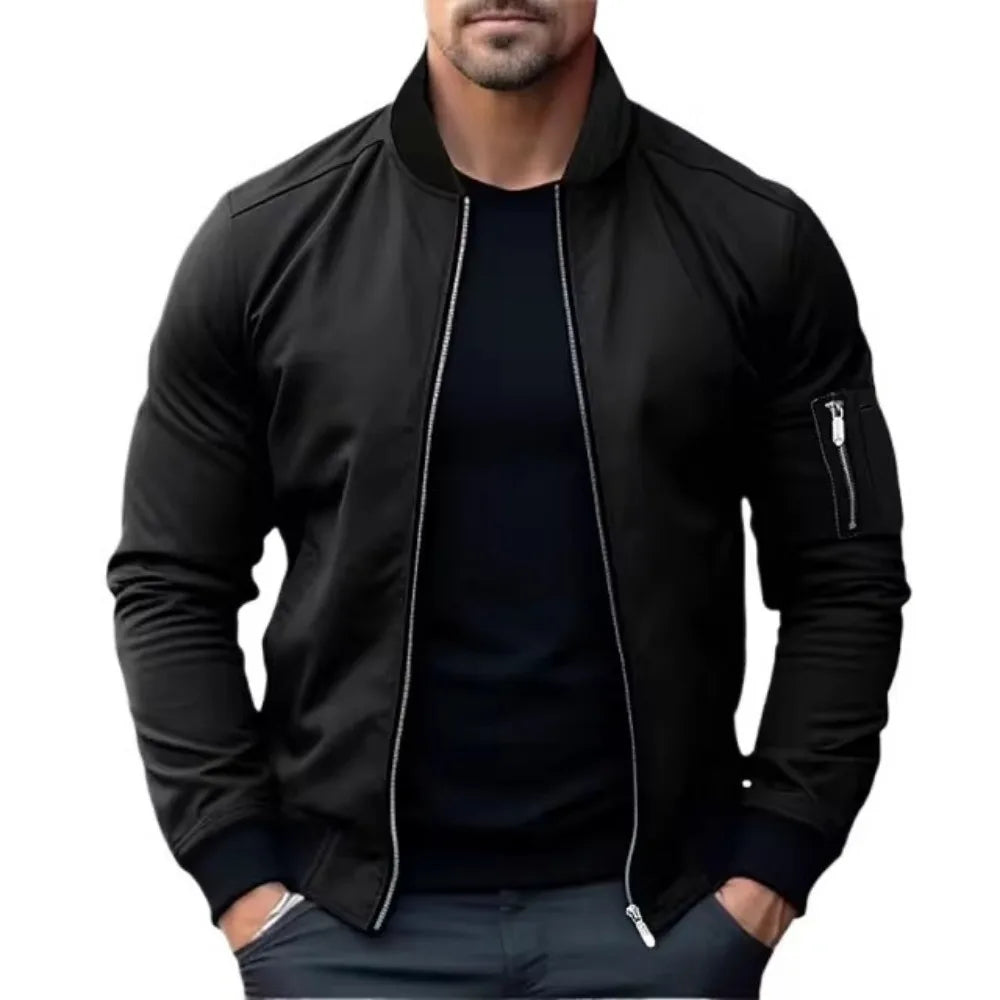 Street-Wave Maverick Bomber Jacket For Men Windproof With Durable Zipper And Soft Interior Lining Year Round