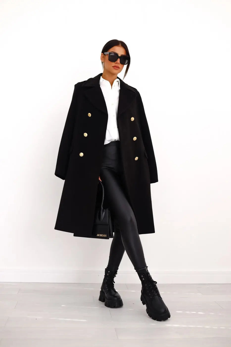 Street Wave Wool Coat For Women Double Breasted Soft Premium Wool Cozy Chic Outerwear