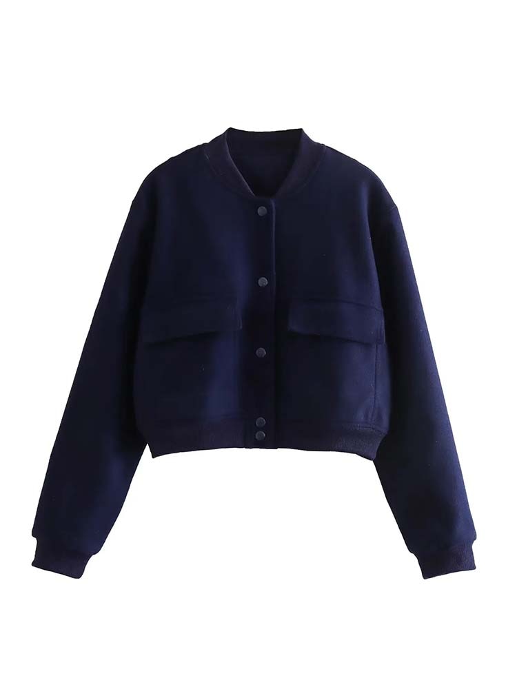 Street-wave Bomber Jacket With Zipper Detail For Women Modern Classic Streetwear