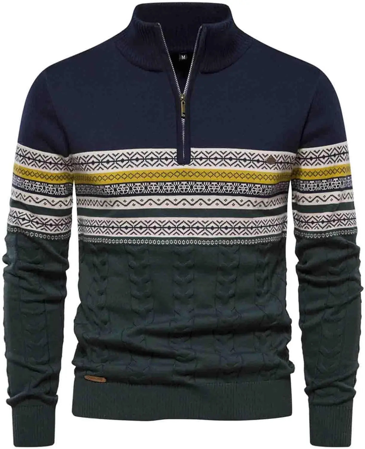 Street Wave Quarter Zip Sweater Unisex Warm Stand Up Collar