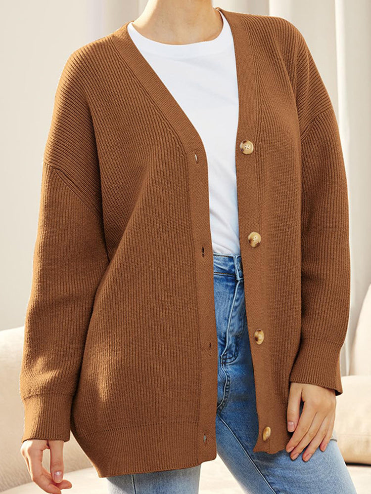Street-Wave Cardigan For Women Cozy Knit Longline Relaxed Fit Everyday Style Casual