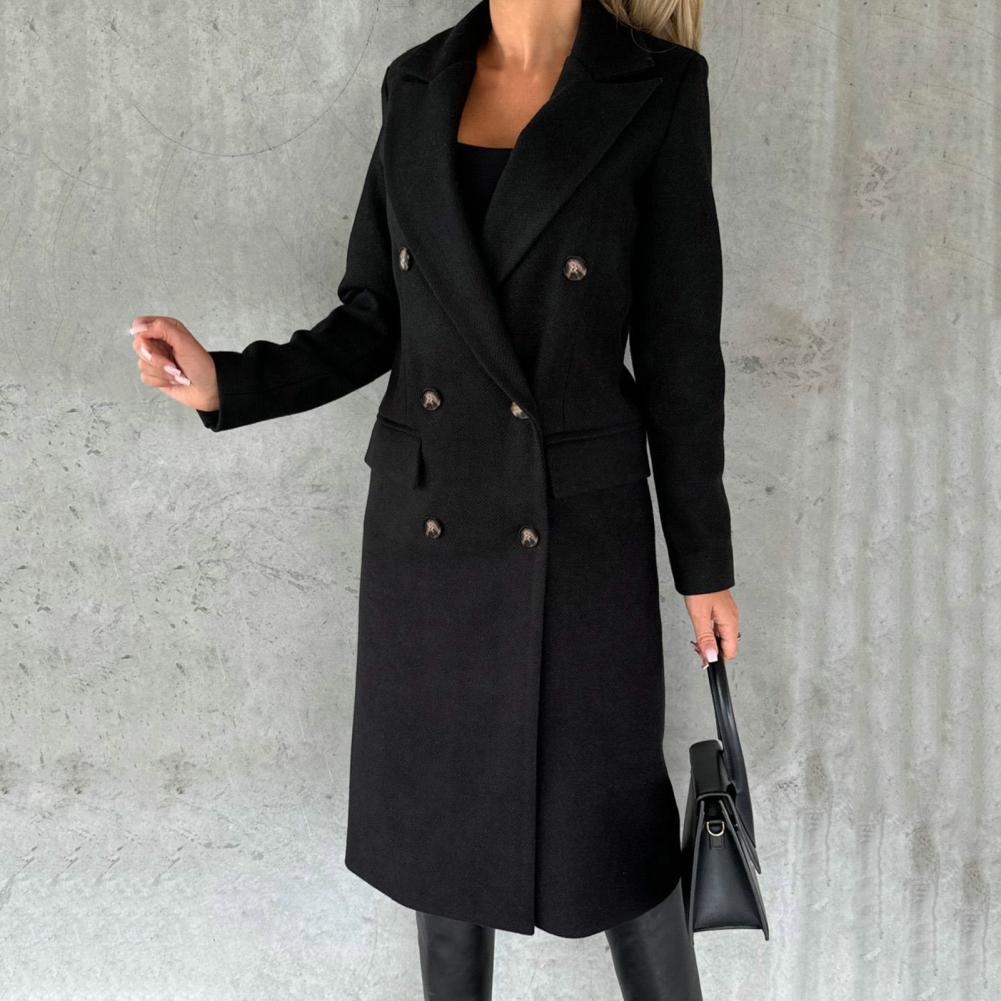 Street-Wave Long Wool Coat For Women Timeless Elegance Classic Double-Breasted Outerwear