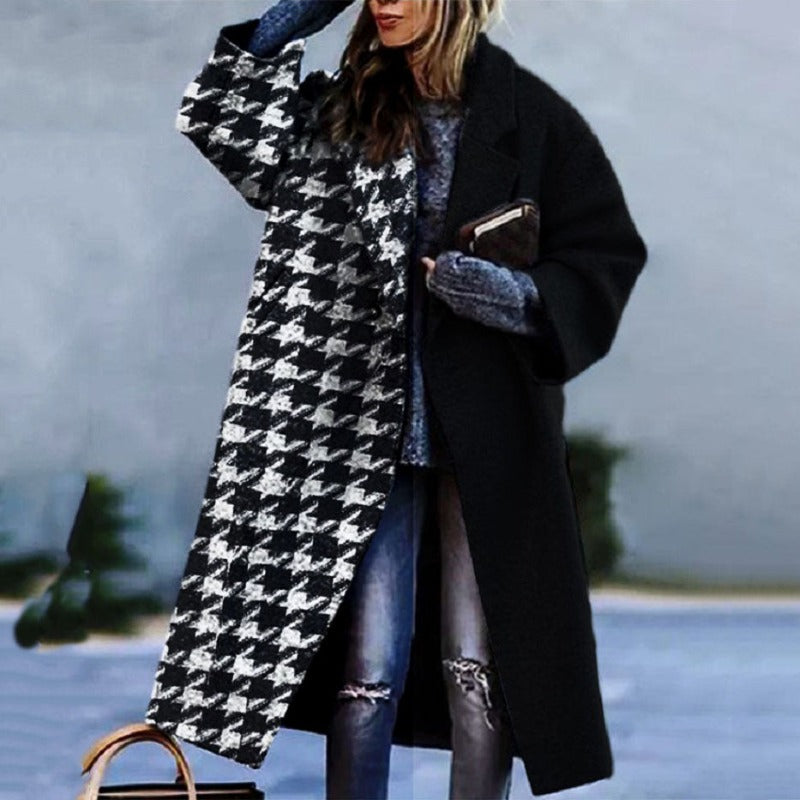 Street-wave Plaid Coat For Women - Bold Multicolor Outerwear, Cozy Warmth, Durable Quality