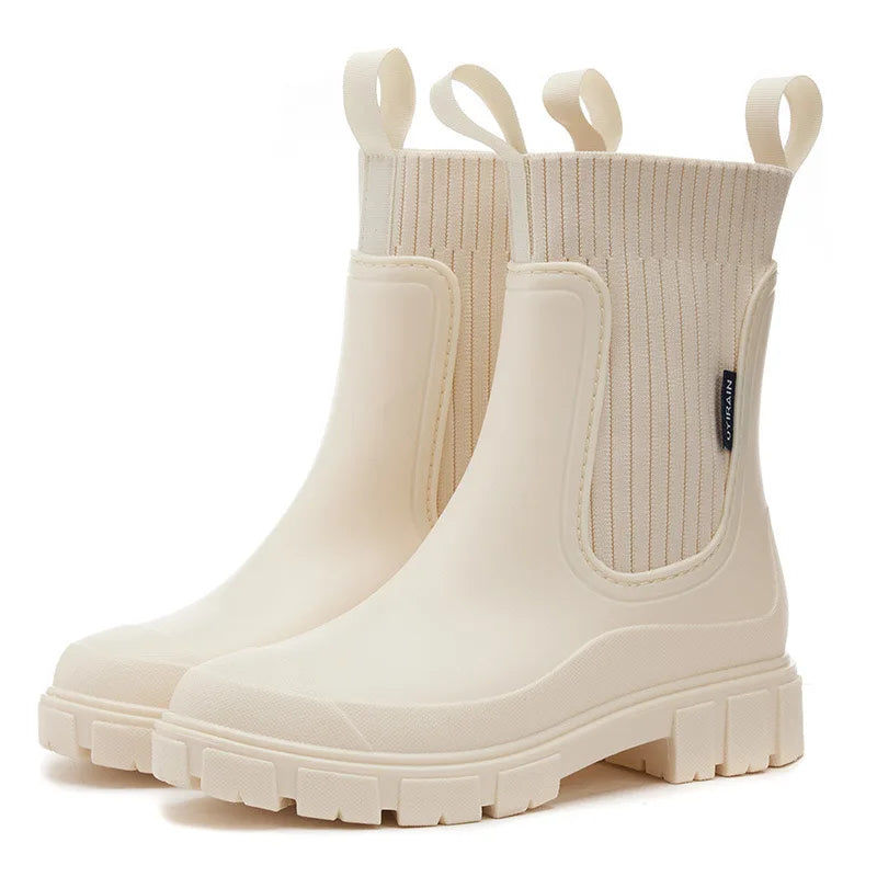 Street-wave Waterproof Ankle Boots For Women With Chunky Sole Modern Durable Style