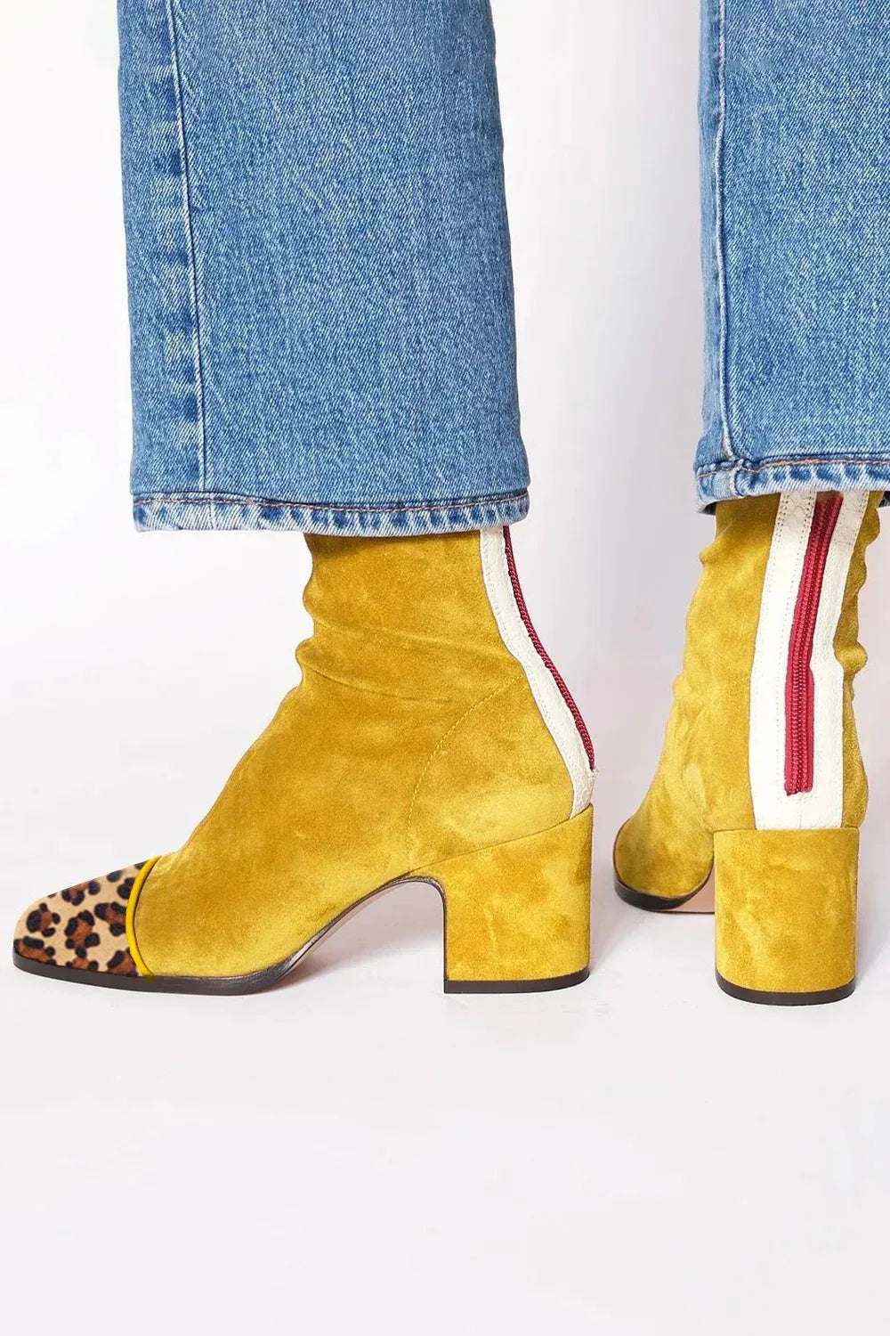 Women's Square Toe Heeled Boots with Sturdy Heel and Versatile Design