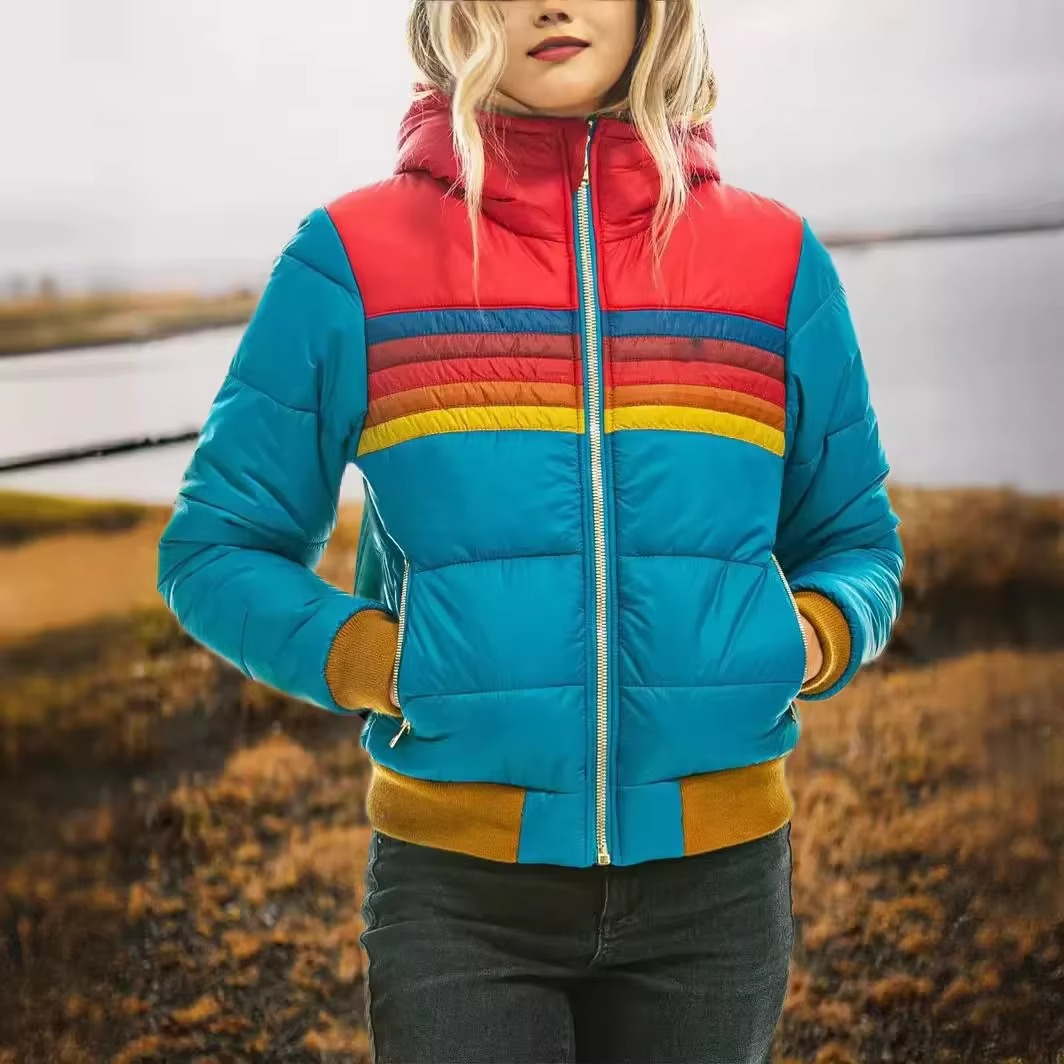 Women's Spring Cotton Jacket with Hood and Zipper – Warm, Lightweight, Casual Parka