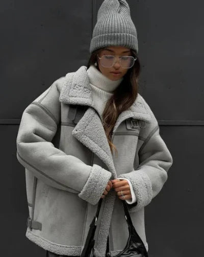 Streetwave Women's Cozy Faux Fur Coat Oversized Shearling Winter Jacket With Plush Lining And Warmth