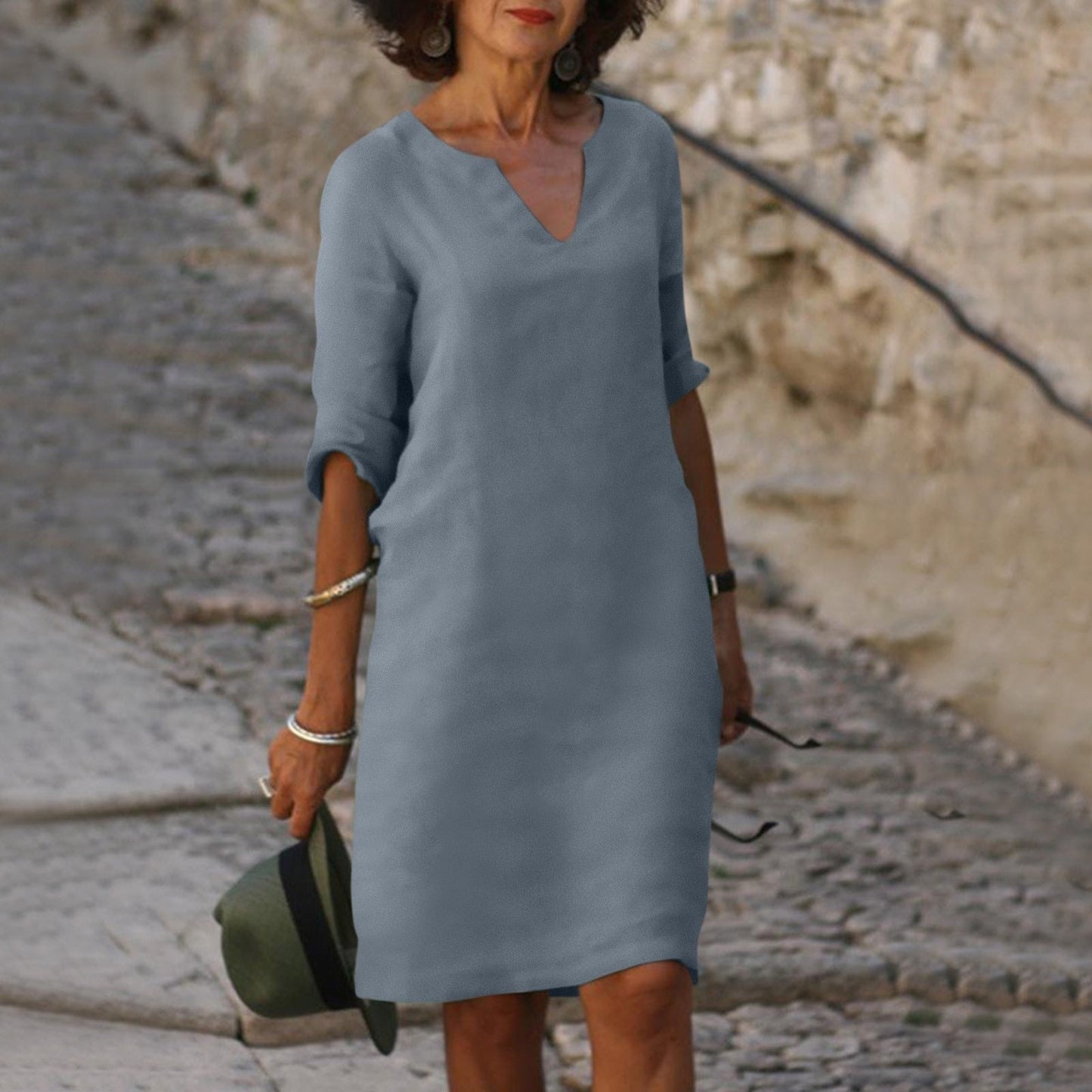Street Wave Taylor Women Casual Loose Fit Midi Dress With Relaxed Silhouette