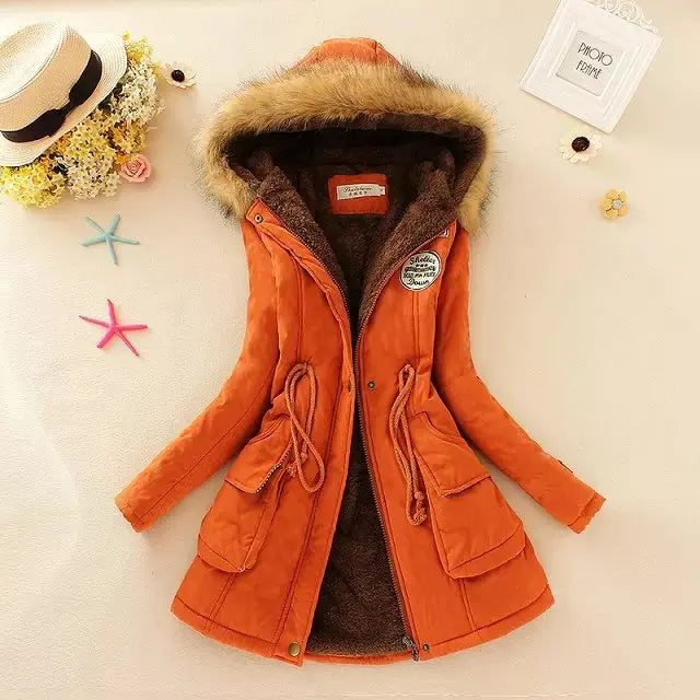 Street-wave Cozy Insulated Hooded Winter Coat For Women With Fur Trim Warm Puffer Jacket