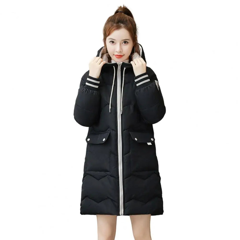 Street-wave Puffer Coat For Women Warm Lined Long Parka Cozy Comfort Sustainable Design