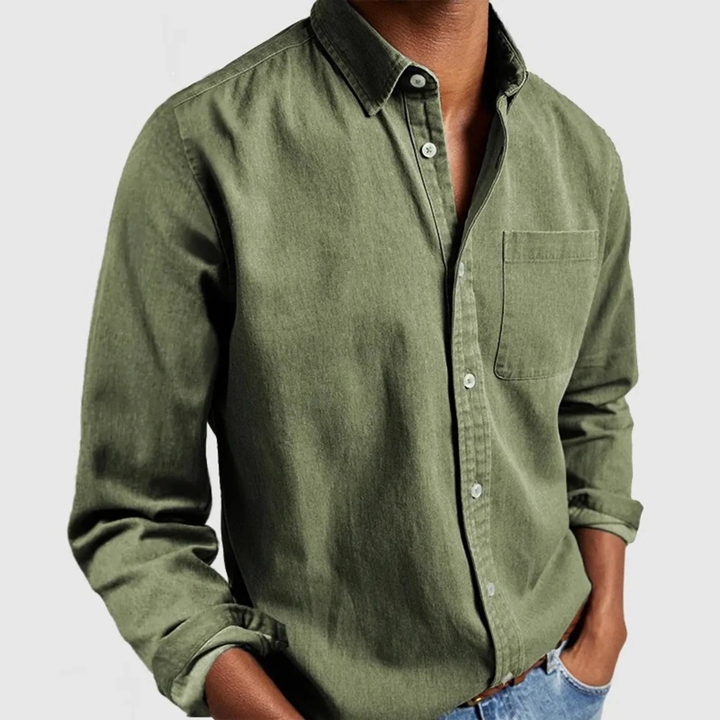 Orson Textured Button Up Shirt For Men Heritage Woven Cotton With Soft Brushed Feel Tailored Fit