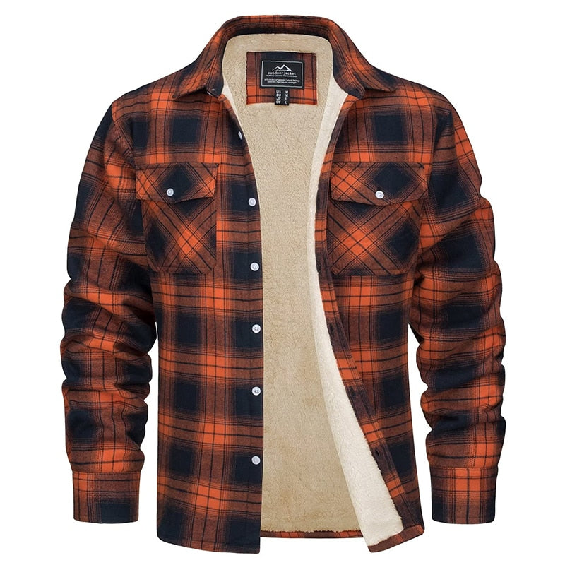 Jerome Fusion Flannel Jacket For Men Warm Cozy Plaid With Two Chest Pockets Inner Pocket And Button Cuffs