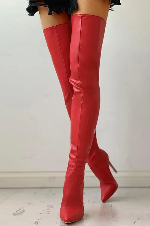 Street-wave Over-the-Knee Stiletto Boots With Orthopedic Support For Fashion-Forward Women