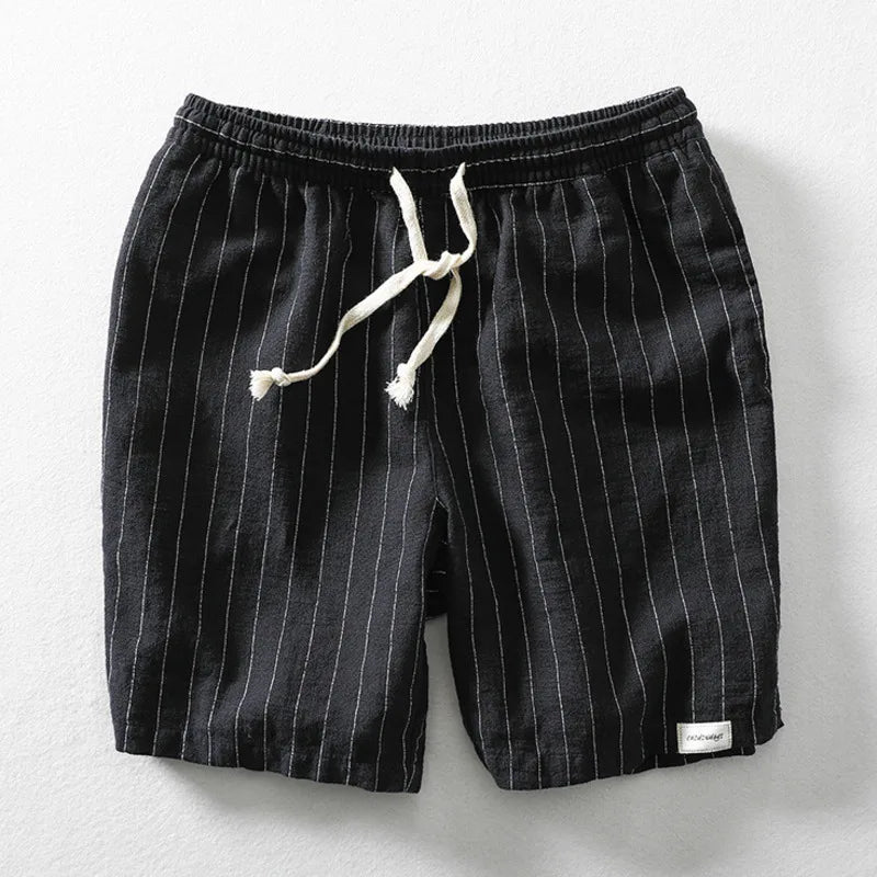 Barcelona Cotton Linen Shorts for Men Breathable Summer Wear with Adjustable Drawstring Waist