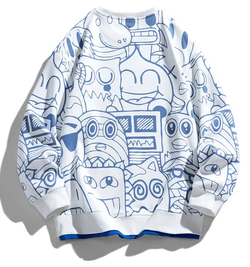 Rylan Cotton Streetwear Pullover Sweatshirt Unisex Relaxed Fit Breathable Classic Crewneck Design