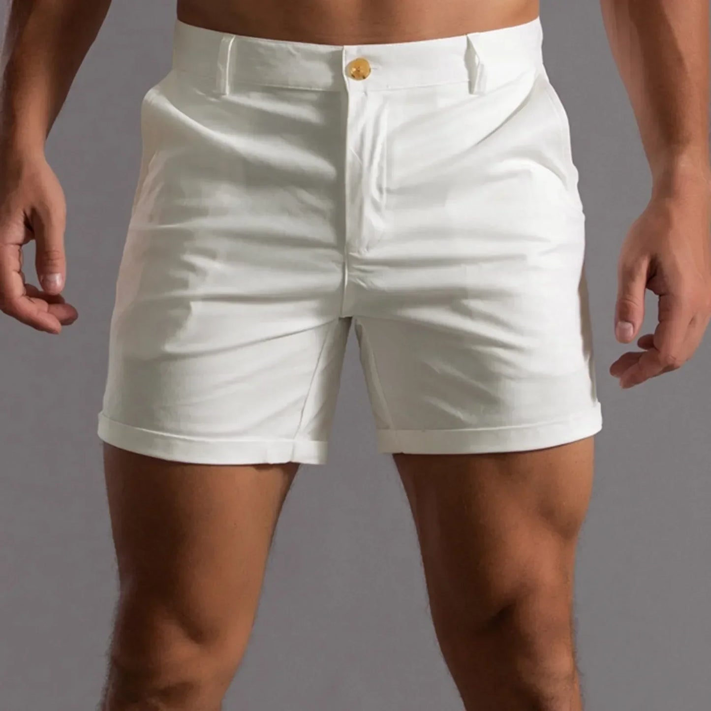 Street-Wave Mens 4 Way Stretch Mid Length Shorts With Tailored Fit And Semi Elastic Waistband Durable Stitching