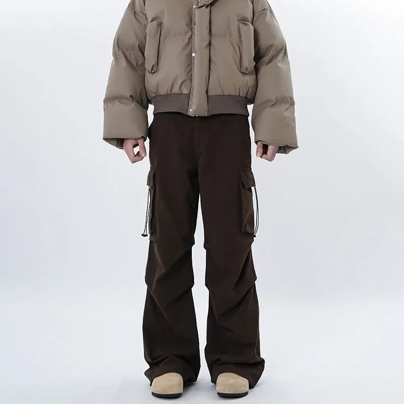 Street-Wave Carpenter Work Pants - Relaxed Baggy Fit With Slight Flare Hem In Deep Seasonal Tones Soft Durable Cotton Blend