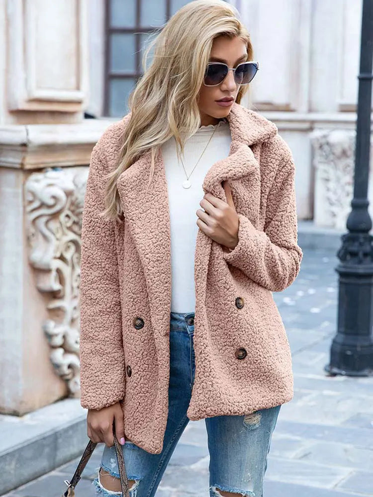 Street Wave Teddy Coat For Women Cozy Warmth Plush Fur Winter Outerwear Stylish And Practical