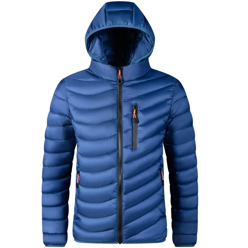 Street-wave Lightweight Hooded Puffer Jacket for Unisex All-Season Warmth and Practical Comfort