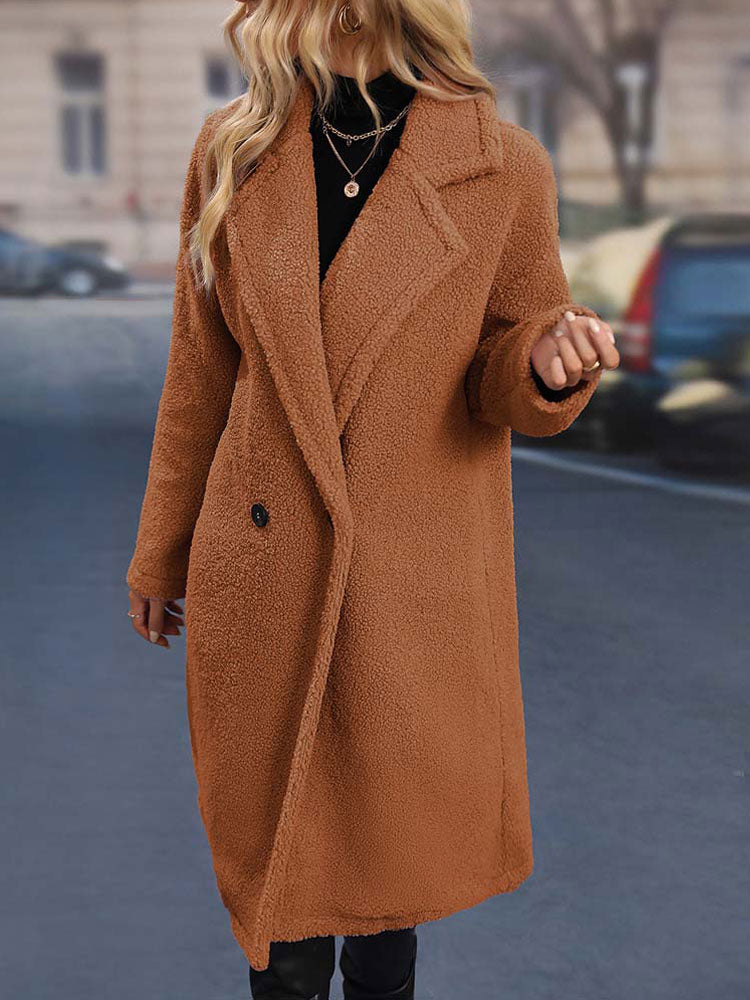 Street Wave Faux Leather Coat For Women Cozy Winter Outerwear Lavender Purple Trendy Urban Chic