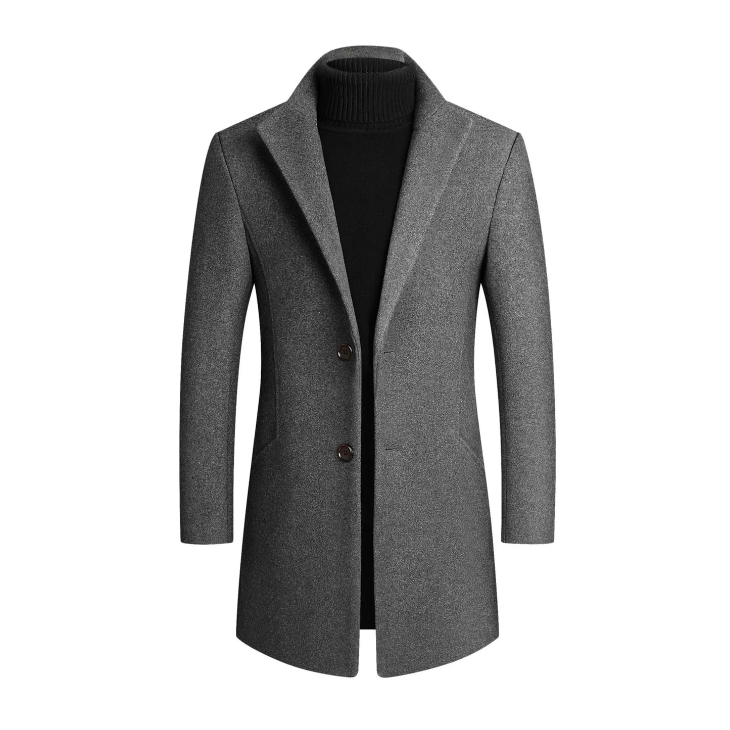 Streetwave Traditional Wool Coat for Men Windproof Warmth All Weather Dry Comfort