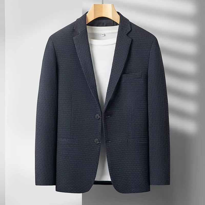 Street-Wave Mens Wool Blend Tailored Suit Jacket For Business And Formal Occasions