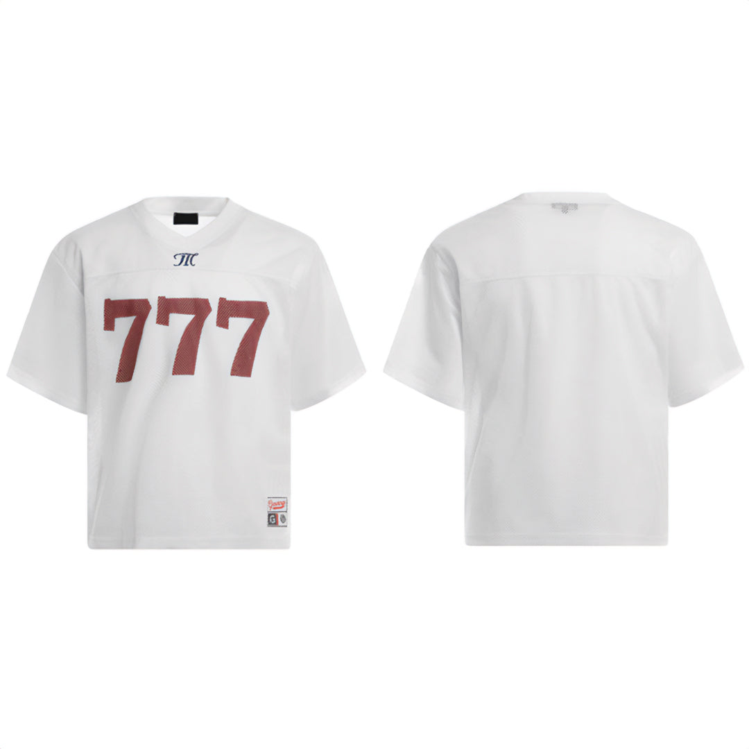 777 Mesh Football Jersey Cropped Breathable Quick Dry Polyester V Neck Silhouette