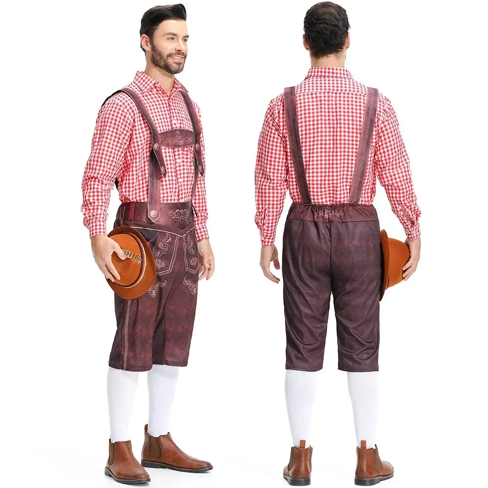 Nordisk-Flair Mens Lederhosen Costume With Tailored Fit Embossed Detailing