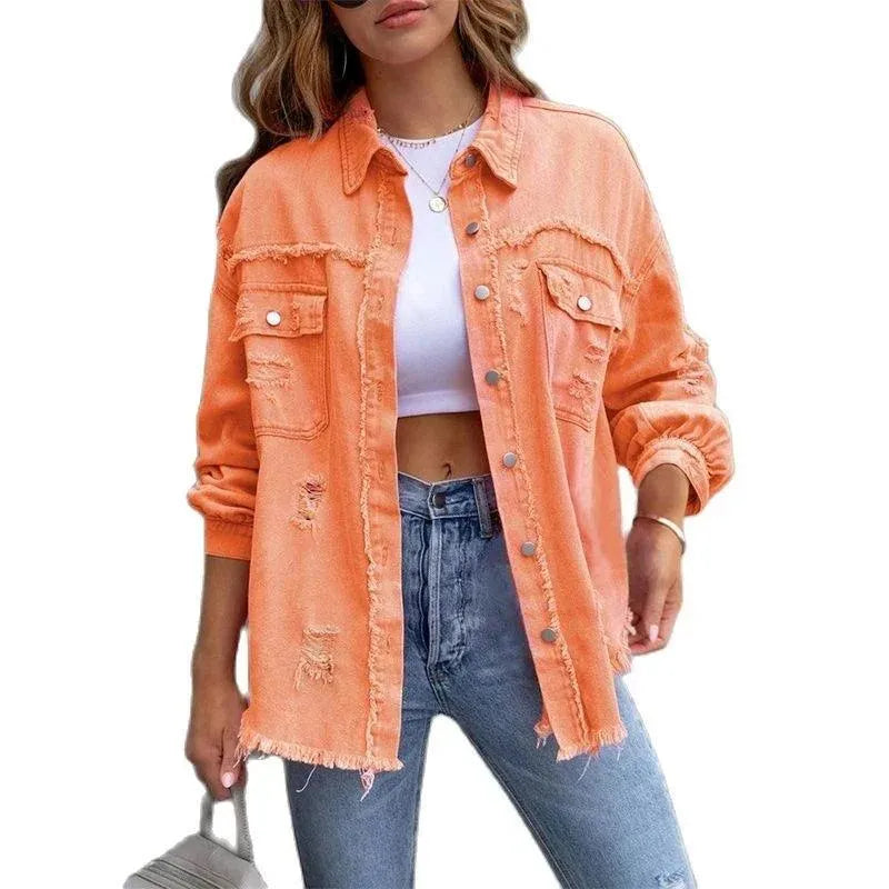 Street-wave Oversized Denim Jacket For Women Trendy Comfort Streetwear Essential For Everyday Outfits
