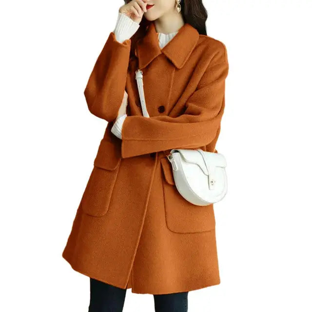 Street-wave Womens Coat Effortless Chic Design With Pockets Versatile Everyday Outerwear