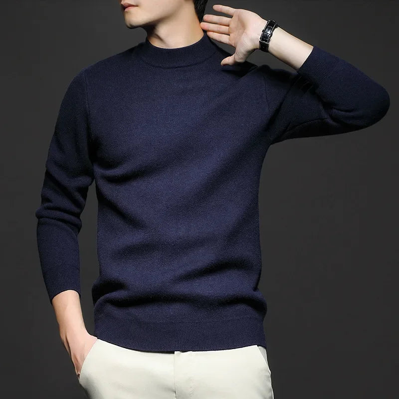 Knit Crewneck Sweater Street-wave for Men Timeless Comfort and Versatile Everyday Essential