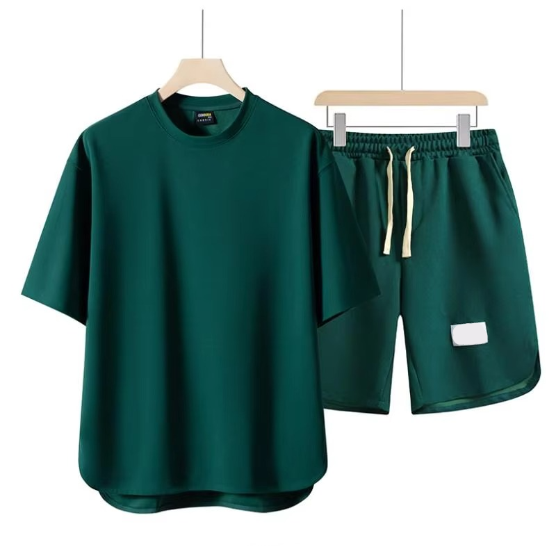 Men's Summer Two Piece Set Short Sleeve Shirt And Shorts Streetwear Outfit M To 4XL