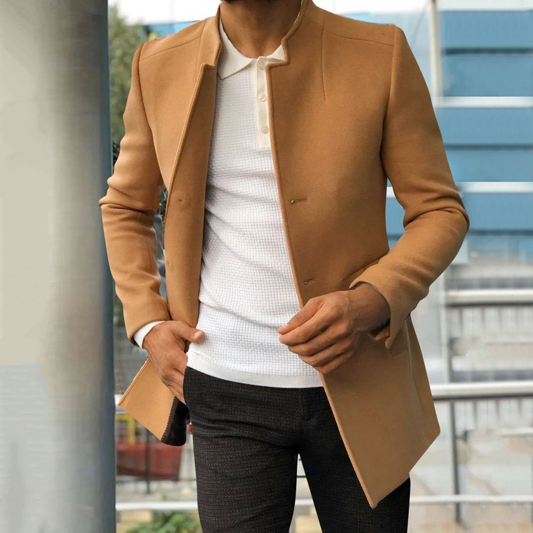 Street-wave Men's Tweed Coat Sophisticated Tailored Fit Winter Jacket for Professionals