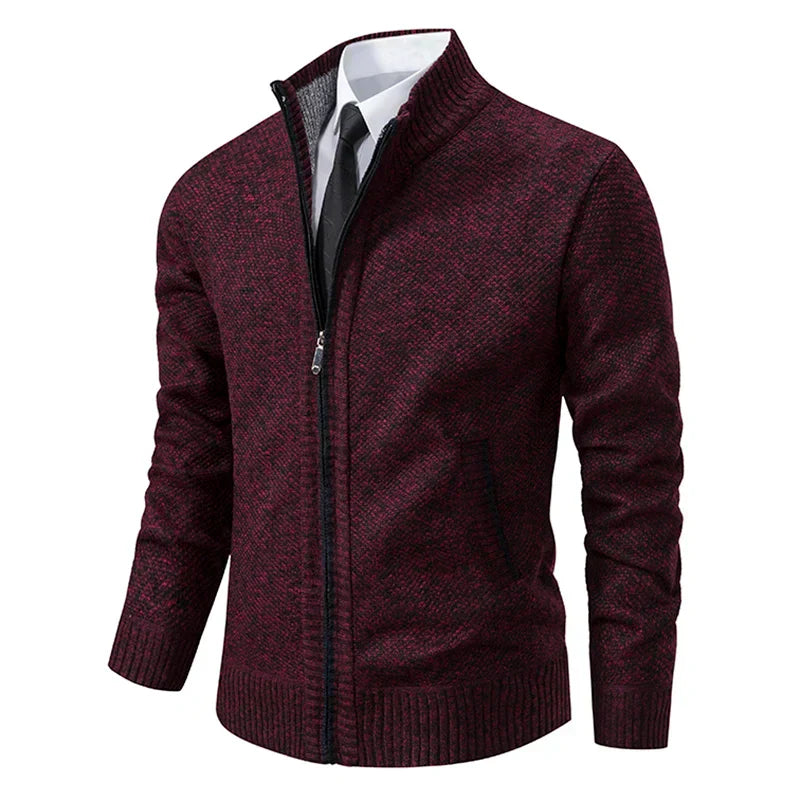 Street-Wave Men's Fleece Vest Slim Fit Stand Collar Zipper Soft Warm Layering Outerwear
