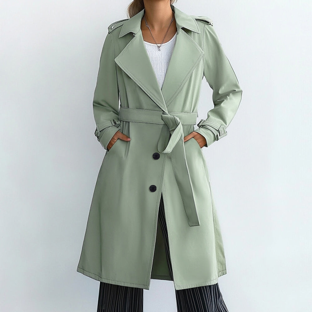 Street-Wave Trench Coat With Belt For Women Timeless Windproof All Season Outerwear