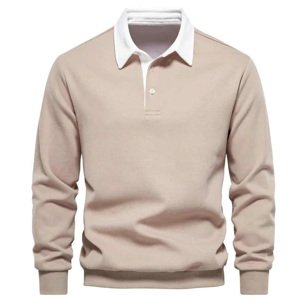 Pierre Cotton Polo Knit Sweater With Collar For Men Premium Warm Comfort And Classic Style