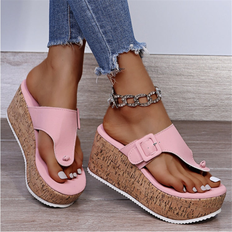 Nicola Platform Sandals For Women Thick Sole And Wedge Heel By Street Wave All Day Comfort