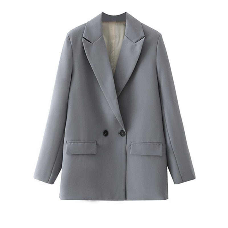 Street-Wave Vintage Blazer For Women Blue Tailored Fit With Bold Color Statement And Versatility
