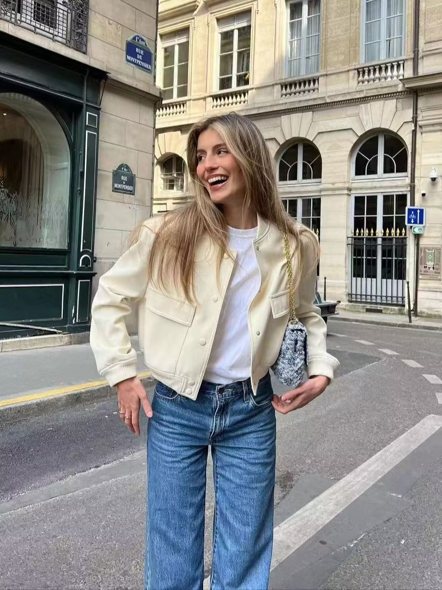 Street-wave Bomber Jacket For Women - Elegant Everyday Style, Comfortable Fit, Trendy Streetwear
