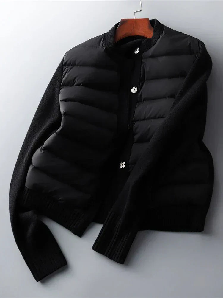 Street-wave Women's Puffer Jacket Gray Warm Quilted Winter Coat for Cozy Style